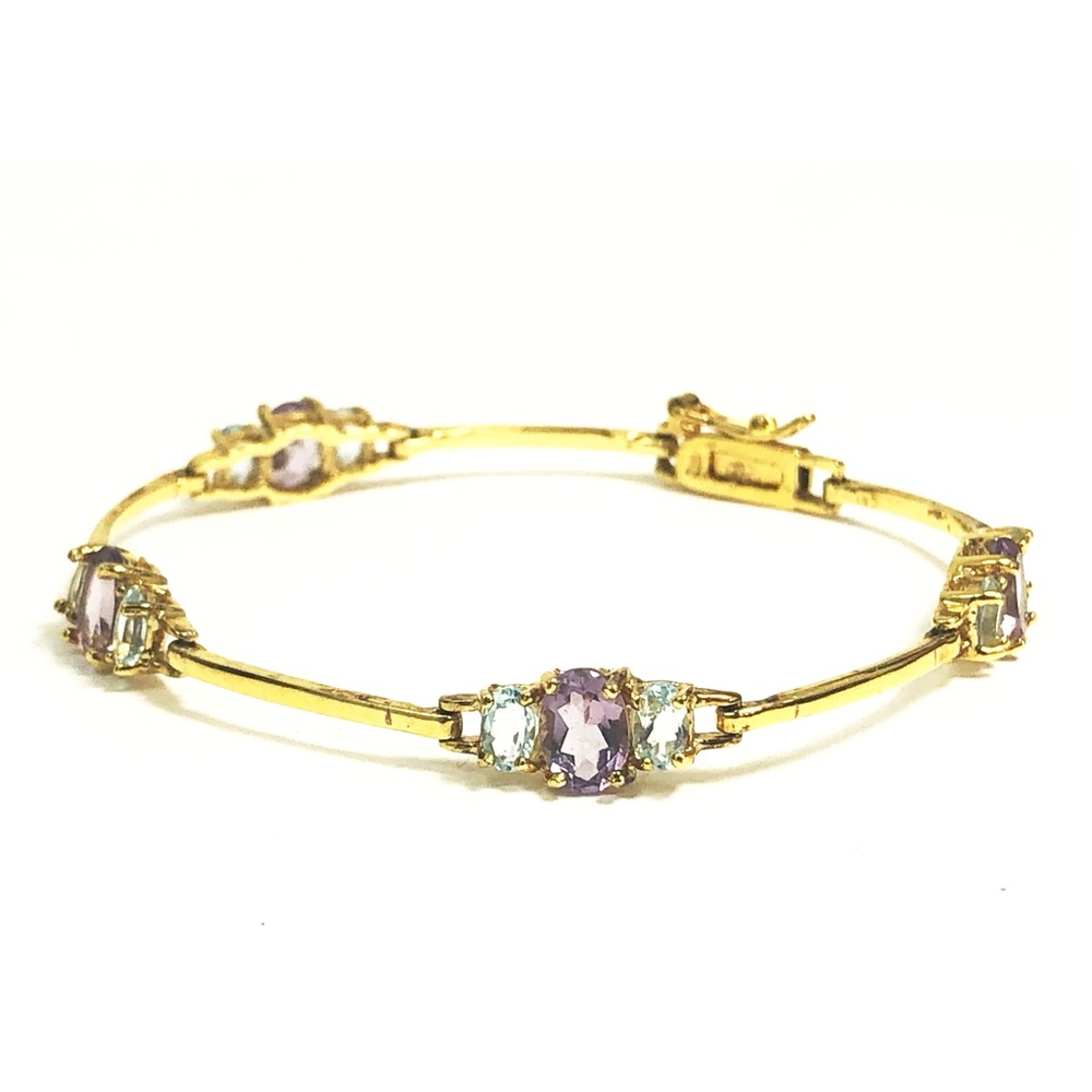 Vintage 925 Silver Spinel & Topaz Vermeil bracelet